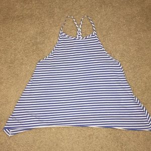 Blue and whit striped top